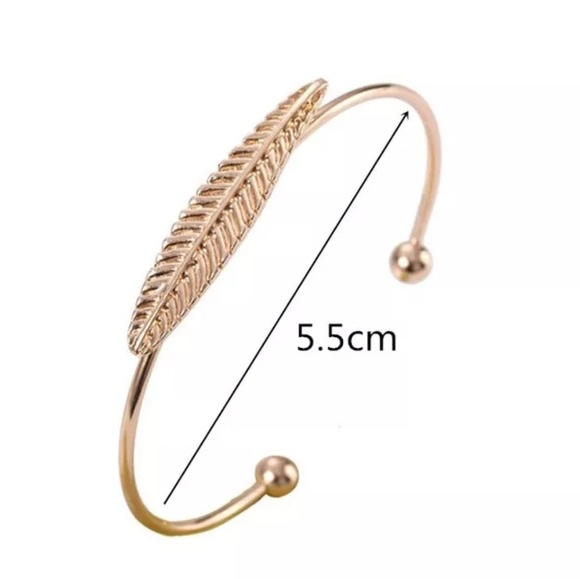 Leaf Stacking Layering Open Bangle Silver Leaf - Picture 4 of 5